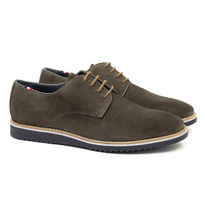 green suede derby shoes SUTMAN-KAKI