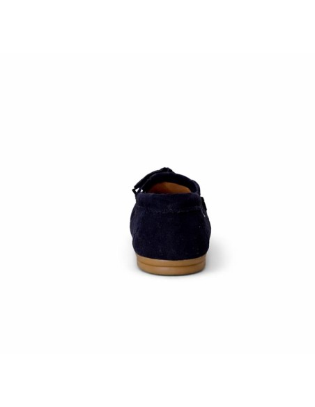 Blue suede women's moccasins