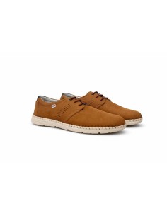 Derby de nobuck con cordones en contraste color cuero 2