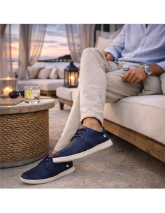 Blue nubuck derby