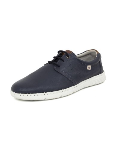 Derby de nobuck con cordones en contraste color azul