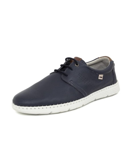 Derby de nobuck con cordones en contraste color azul