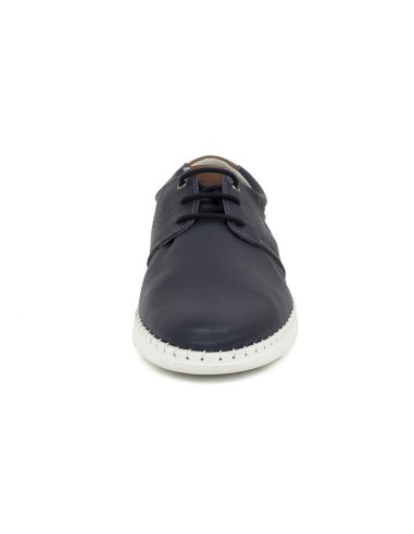 Derby de nobuck con cordones en contraste color azul