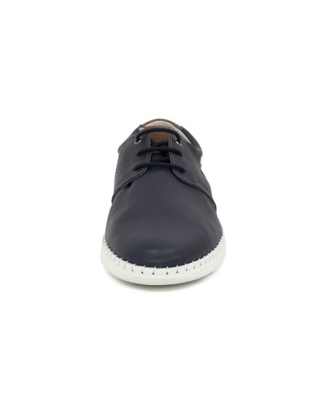 Derby de nobuck con cordones en contraste color azul