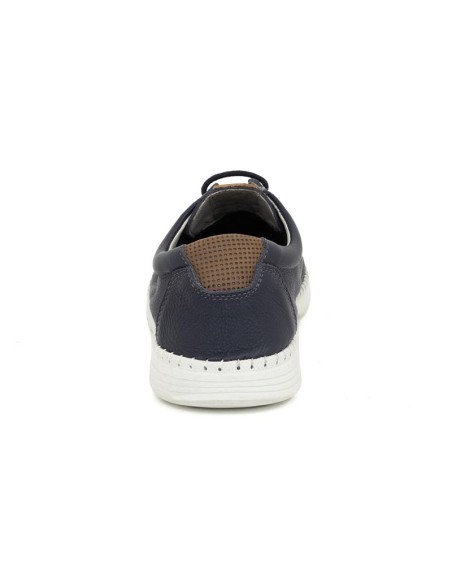 Derby de nobuck con cordones en contraste color azul