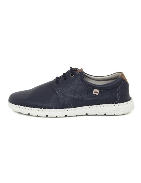 Derby de nobuck con cordones en contraste color azul