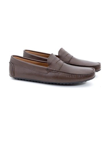 Brown leather moccasin