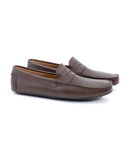 Mocassin de peau marron EDEL-MARRON