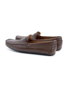 Mocasín de piel con antifaz color marrón 2