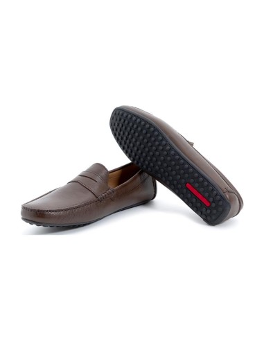 Brown leather moccasin