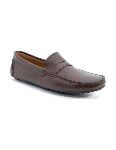 Brown leather moccasin
