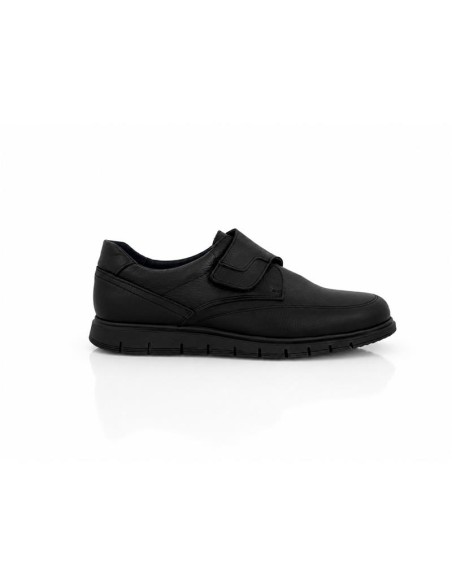 Derby de piel con aplique metálico color negro