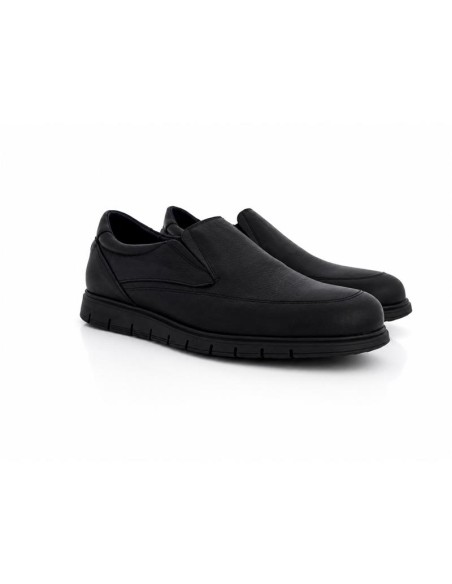 Black leather moccasin