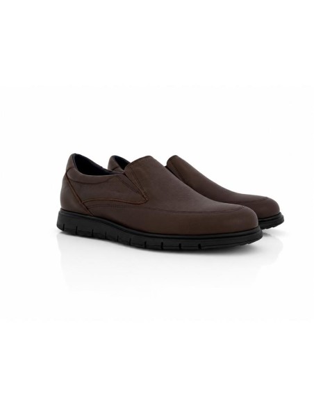 Brown leather moccasin