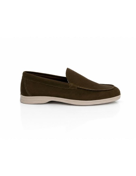 Green nubuck moccasin