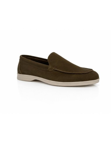 Green nubuck moccasin