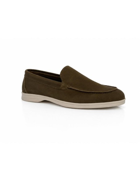 Green nubuck moccasin