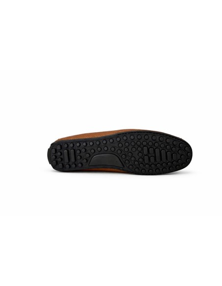 Mocasín de piel con antifaz color cuero
