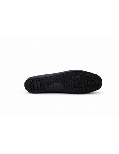 Blue leather moccasin