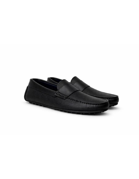 Mocasín de piel con antifaz color negro