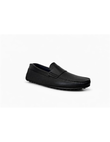 Mocasín de piel con antifaz color negro