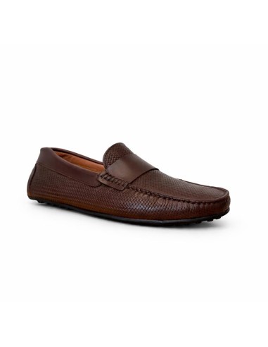 Brown leather moccasin