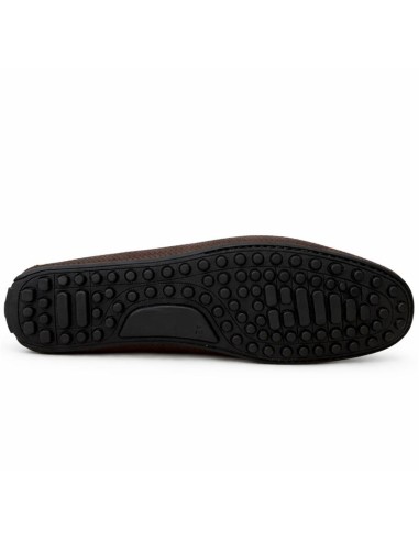 Mocasín de piel con antifaz color marrón