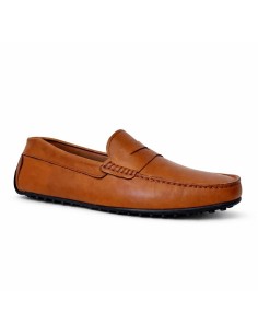 Mocasín de piel con antifaz color cuero 2