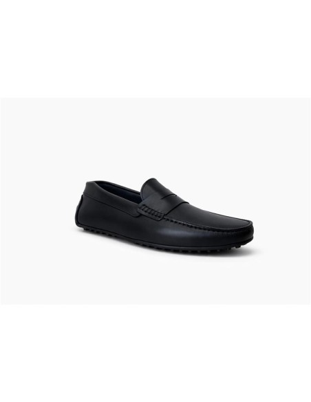 Mocasín de piel con antifaz color negro