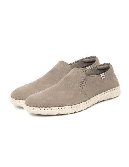 Mocasín slip-on con suela en contraste color beige
