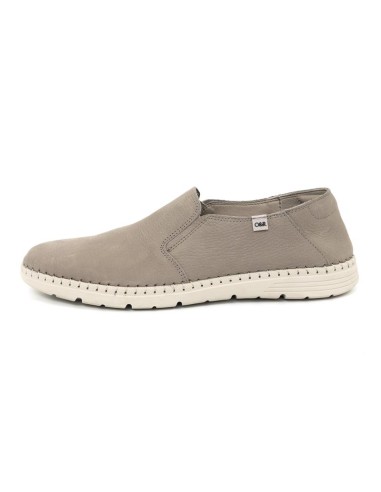 Mocasín slip-on con suela en contraste color beige