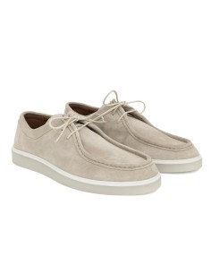 Mocasín de ante con cordón de piel color camel 2