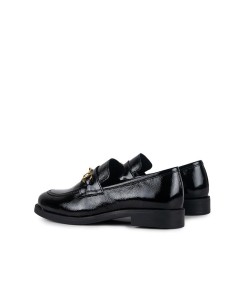 Mocasines de mujer de piel liso color negro 2
