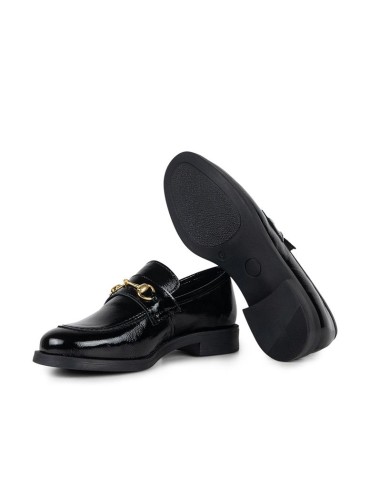 Mocasines de mujer de piel liso color negro