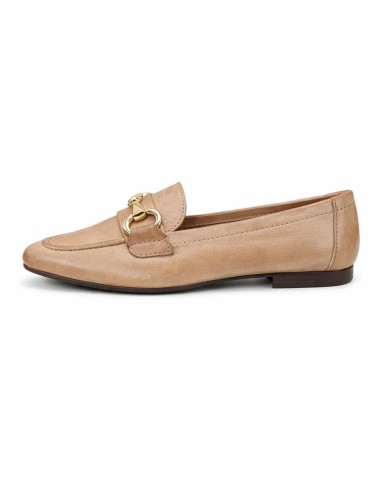 Mocasines de mujer de piel con antifaz color beige