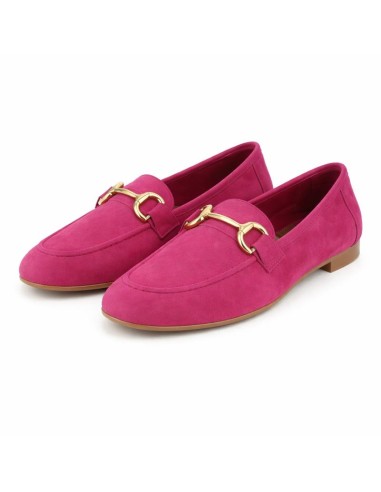 Mocasines de mujer de ante con antifaz color rosa