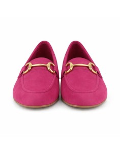 Mocasines de mujer de ante con antifaz color rosa 2