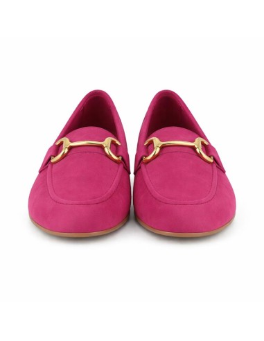 Mocasines de mujer de ante con antifaz color rosa