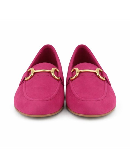 Mocasines de mujer de ante con antifaz color rosa
