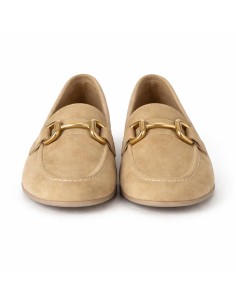 Mocasines de mujer de ante con antifaz color beige 2