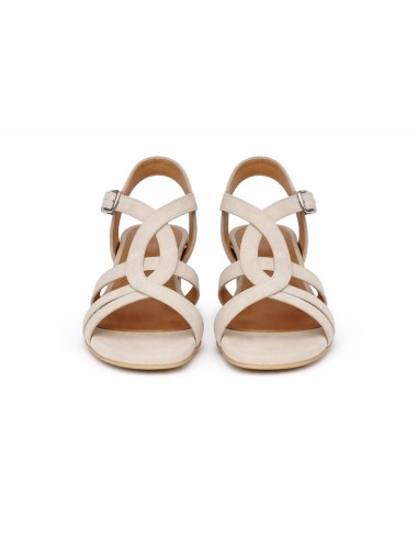 Beige suede women's sandals