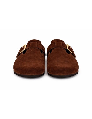 Brown suede women's sandals