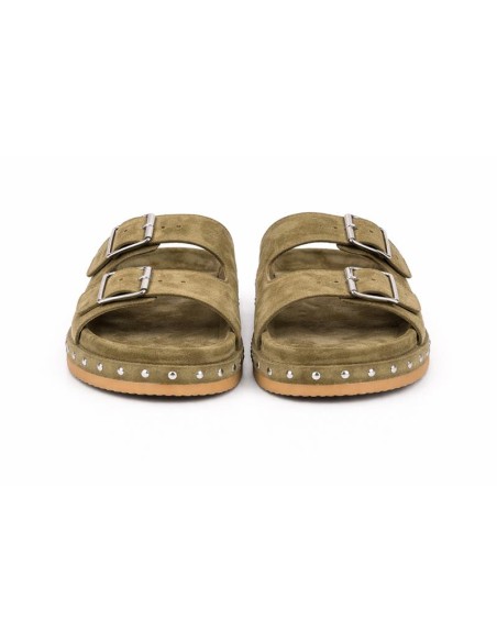 sandales femme suède vert W-SORELO-GREEN
