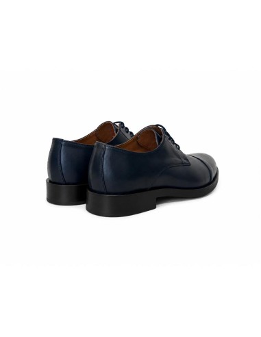 Derby de piel con costura color azul