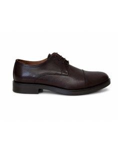 Derby de piel con costura color marrón 2