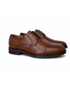 Derby de piel con costura color cuero
