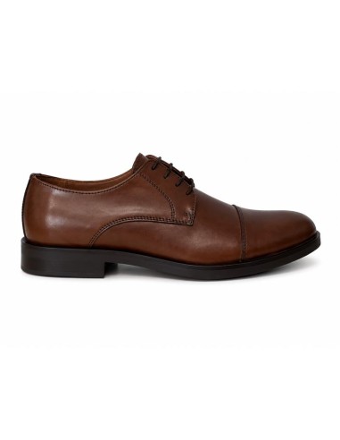 Derby de piel con costura color cuero