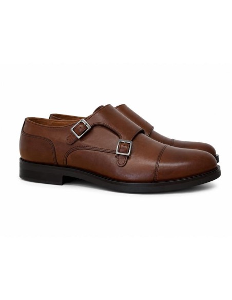 Brown leather monkstrap