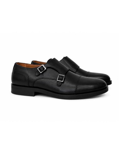 Black leather monkstrap