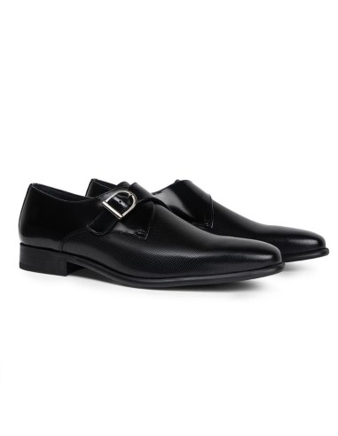 Black leather monkstrap